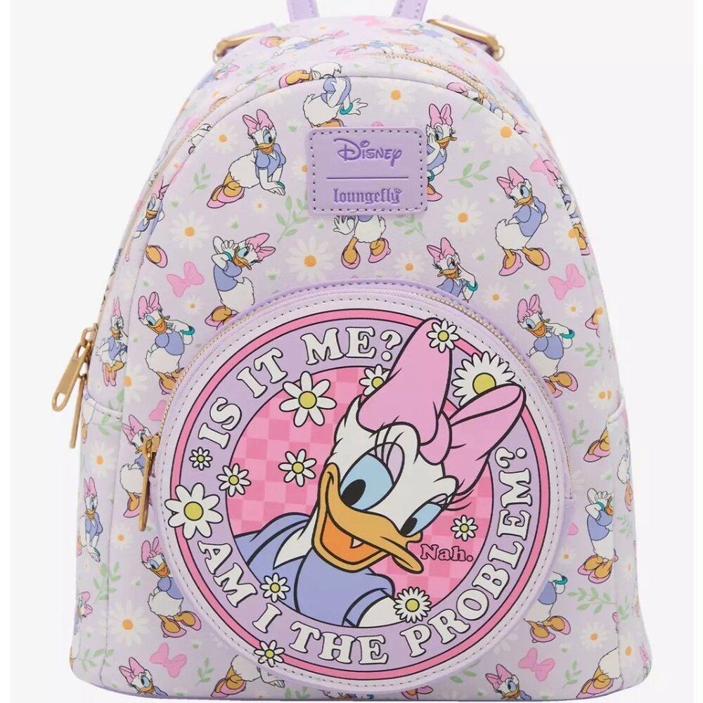 Loungefly Disney Daisy Duck Mini Backpack Daisy Duck Floral Pattern Bag New